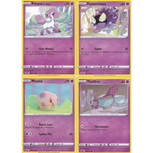 4 Cartes Pokemon - Ponyta De Galar 081/202 - Théffroi 089/202 - Fan... on Productcaster.