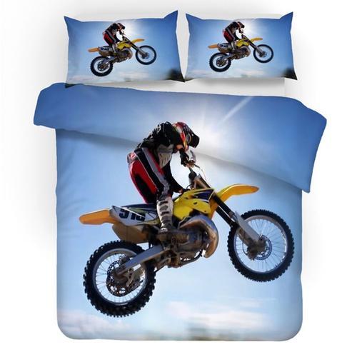 Moto Parure De Couette De Marque:1 Housse De Couette + Taies D'orei... on Productcaster.