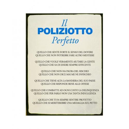 Plaque En Métal « Vintage » Media Il Poliziotto on Productcaster.