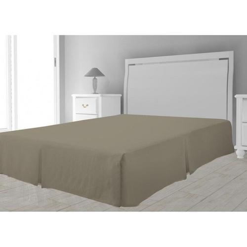 Cache Sommier Microfibre 140x190 Cm Taupe on Productcaster.