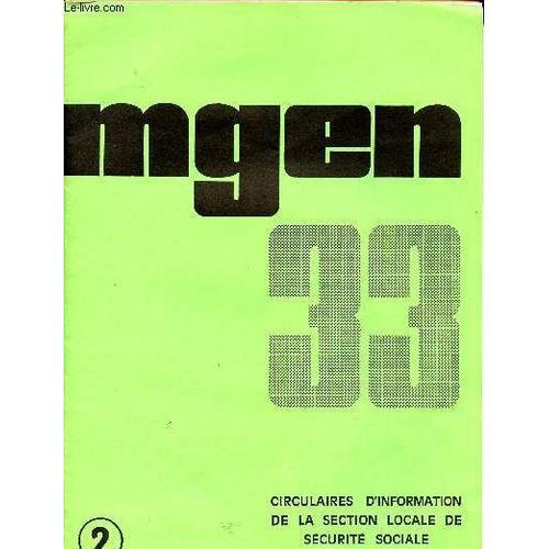 Dossier De La Mgen 33 Circulaires D Information De La Section Local... on Productcaster.