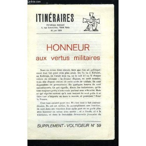 Itinéraires - Supplément Voltigeur N° 59 - Honneur Aux Vertus Milit... on Productcaster.