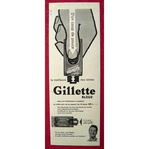 Publicité Papier De 1957 - Lames De Rasoir Gillette Bleue on Productcaster.