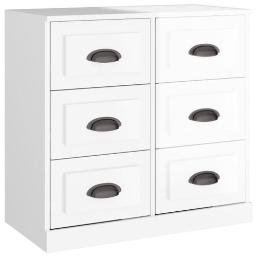 Vidaxl Buffet Blanc Brillant 70x35,5x67,5 Cm Bois D'ingénierie on Productcaster.