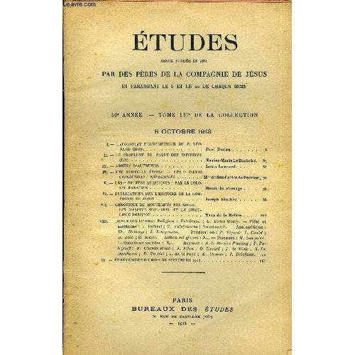 Etudes Tome 137 N° 19 - L Apostolat Eucharistique Du P. Léonard Cro... on Productcaster.