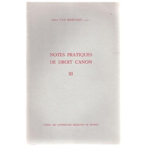 Notes Pratiques De Droit Canon Iii on Productcaster.