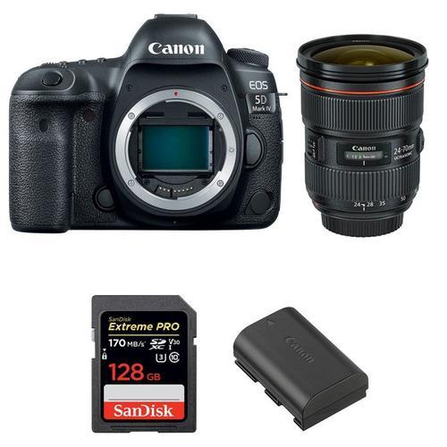 Canon EOS 5D Mark IV + EF 24-70mm f/2.8L II USM + SanDisk 128GB Ext... on Productcaster.