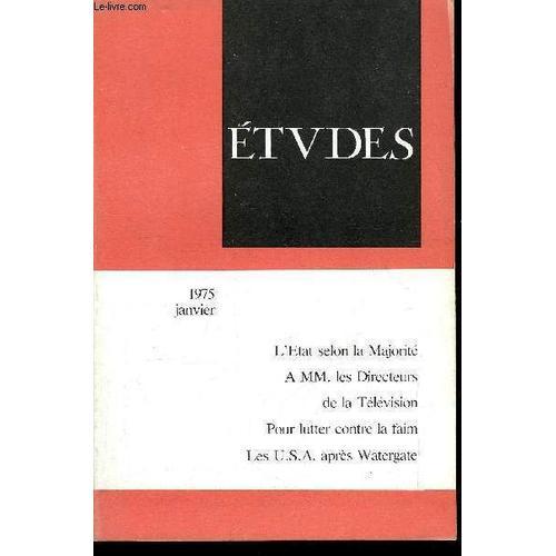 Etudes Tome 342 N° 1 - Une Certaine Idée De L Etat Par Jean Legres,... on Productcaster.