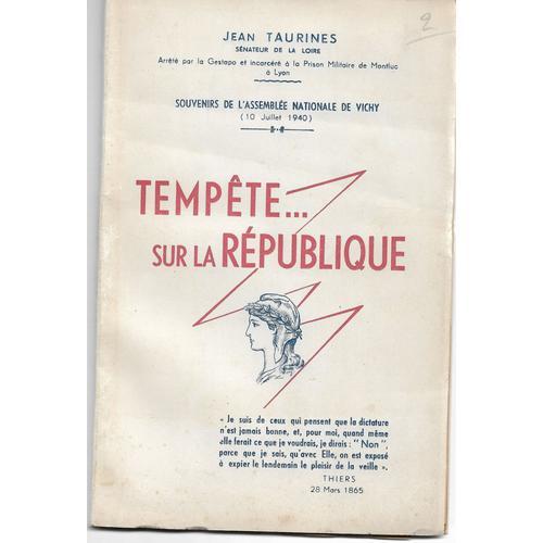 Tempête Sur La République, Souvenirs De L'assemblée Nationale De Vi... on Productcaster.