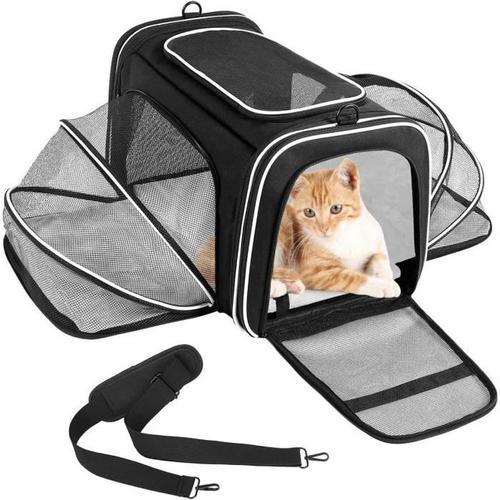 Sac Transport Chat Chien Extensible, Avec Coussin Amovible, Poches ... on Productcaster.