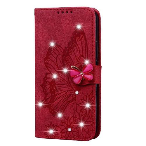 Étui Pour Samsung Galaxy S22 Grand Papillon Avec Diamants Avec Supp... on Productcaster.