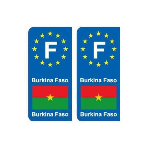 F Europe Burkina Faso 2 Autocollant Plaque - Couleur : Arrondis - A... on Productcaster.