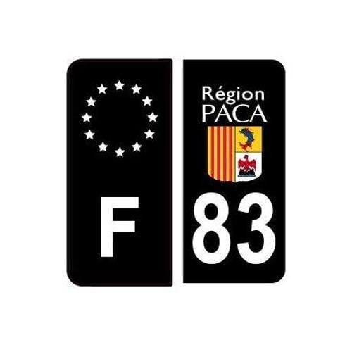 4 Stickers - 83 Var Région Paca Logo 2 Et F Europe Noir Sticker Aut... on Productcaster.