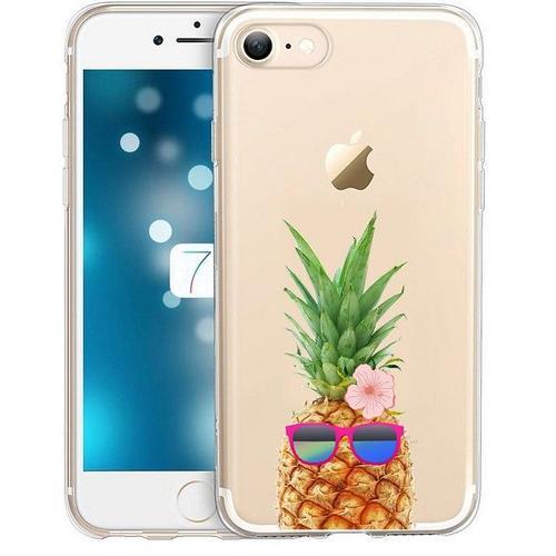 Coque Iphone 7 8 Se 2020 Ananas Lunettes Tropical Fleur Transparente on Productcaster.