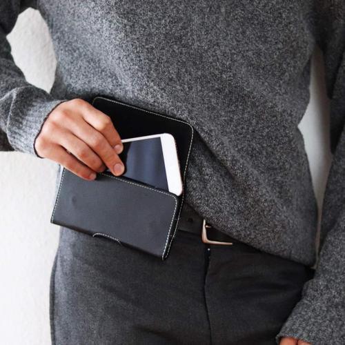 Nokia 2.1 Étui Pochette Accroche-Ceinture Façon Cuir Grainé Noir De... on Productcaster.