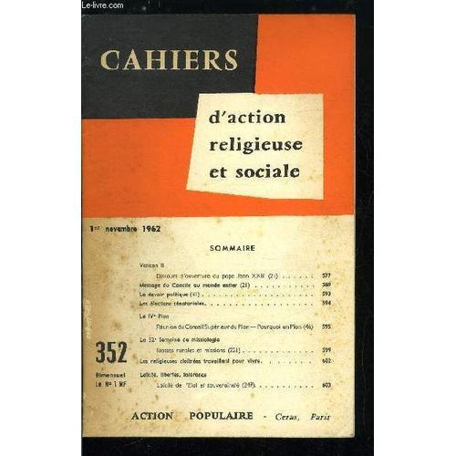 Cahiers D Action Religieuse Et Sociale N° 352 - Vatican Ii, Discour... on Productcaster.