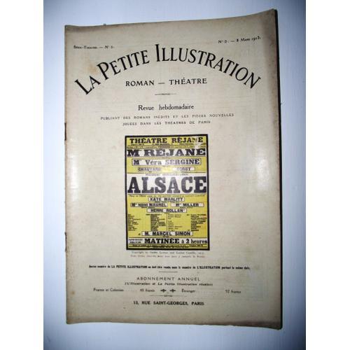 La Petite Illustration Roman Théâtre Du 8 Mars 1913 Alsace De Mm Ga... on Productcaster.