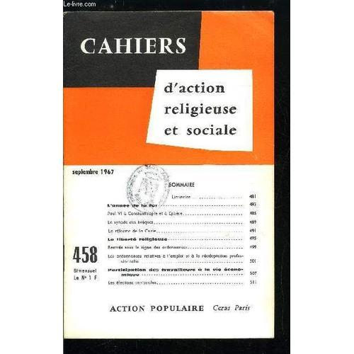 Cahiers D Action Religieuse Et Sociale N° 458 - L Année De La Foi, ... on Productcaster.