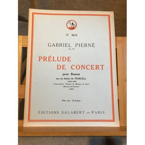 Pierné Prélude De Concert Purcell Basson Et Piano Op. 53 Partition ... on Productcaster.