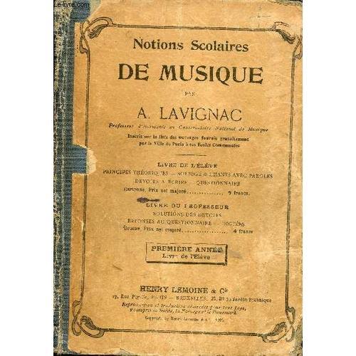 Notions Scolaires De Musique - Première Année Livre De L Élève. on Productcaster.