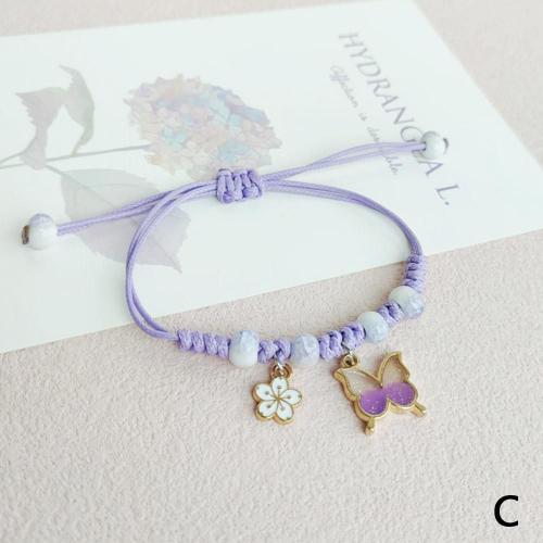 Purple Bracelet Pendentif Papillon Fait Main Ete Chanceux Reglable ... on Productcaster.