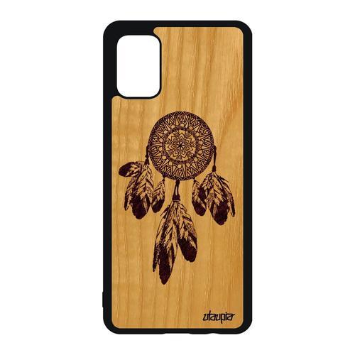 Coque A51 Bois Silicone Attrape Reve Artisanale Mobile Marron Ethni... on Productcaster.