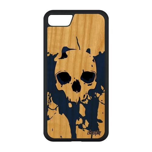 Coque Tete De Mort Iphone Se 2020 Bois Silicone Graffitti Personnal... on Productcaster.