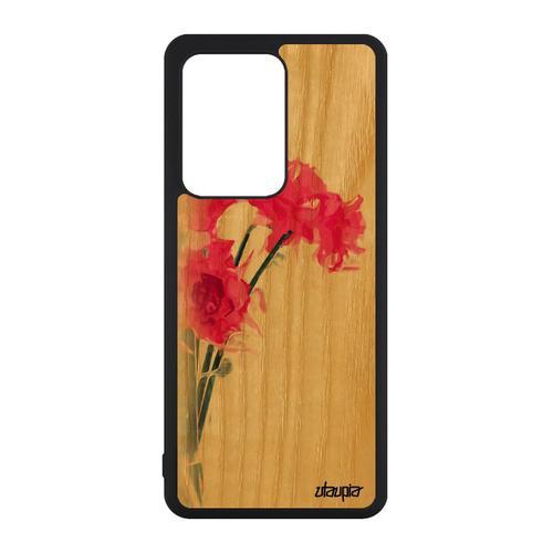 Coque Pour Samsung S20 Ultra En Bois Silicone Bouquet De Fleurs Per... on Productcaster.