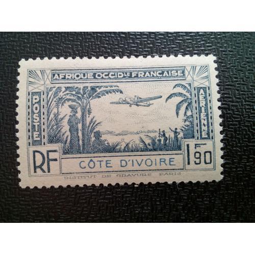 Timbre Cote D'ivoire Yt Pa 1 Avion Au-Dessus Du Paysage Côtier 1940... on Productcaster.