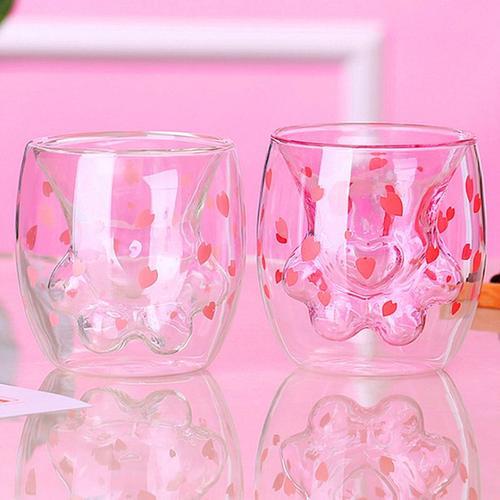 Tasse En Verre Transparent Avec Patte De Chat Cerise, Verre Isol¿¿ ... on Productcaster.