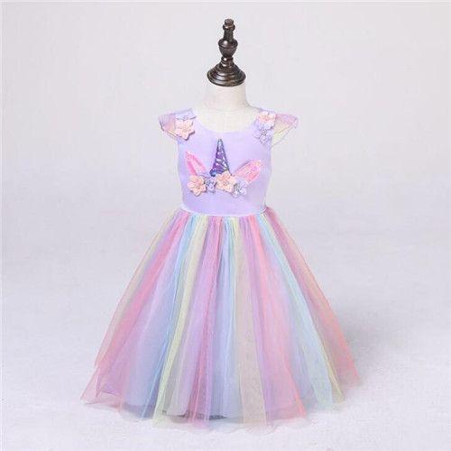 Expédié De Paris - Robe Enfant Licorne Sans Manches Ete Automne Tul... on Productcaster.