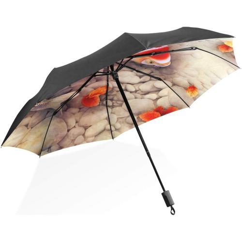 Multicolore Parapluie Motif Galets Koï Protection Uv on Productcaster.