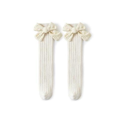 Chaussettes À N?Uds Pour Bébés Filles, Chaussettes Hautes, En Coton... on Productcaster.