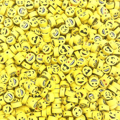 Perles Jaunes À Visage Souriant, 30 Pièces, 10mm, En Vrac, En Argil... on Productcaster.