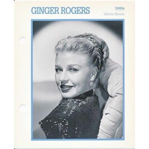 Movie Star Card Carte Perforée En Langue Anglaise Ginger Rogers on Productcaster.