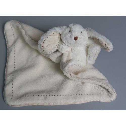 Doudou Lapin Blanc Mouchoir Crème Tartine Et Chocolat on Productcaster.