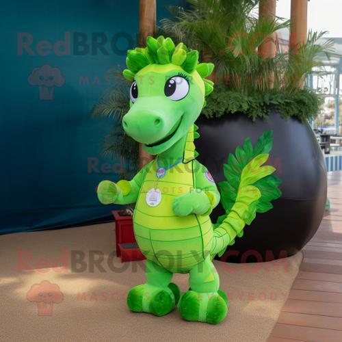 Personnage De Costume De Mascotte Redbrokoly D'hippocampe Vert Lime... on Productcaster.