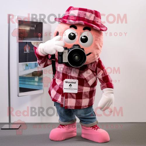 Personnage De Costume De Mascotte Redbrokoly D'appareil Photo Rose ... on Productcaster.