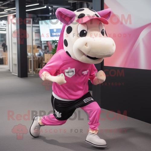 Personnage De Costume De Mascotte Redbrokoly De Vache Holstein Rose... on Productcaster.