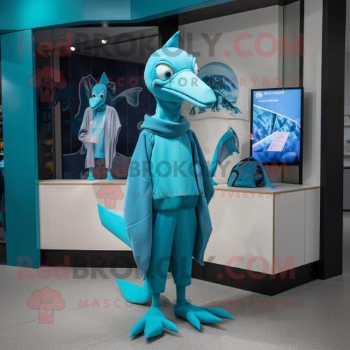 Personnage De Costume De Mascotte Redbrokoly De Ptérodactyle Cyan H... on Productcaster.