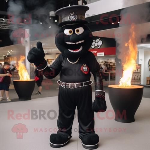 Personnage De Costume De Mascotte Redbrokoly De Mangeur De Feu Noir... on Productcaster.