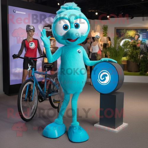 Personnage De Costume De Mascotte Redbrokoly De Monocycliste Bleu S... on Productcaster.