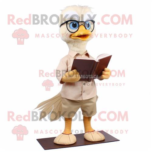 Mascotte Redbrokoly De Personnage D'oison Beige Habillé D'un Jean F... on Productcaster.