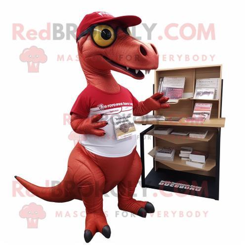 Personnage De Costume De Mascotte Redbrokoly Parasaurolophus Rouge ... on Productcaster.