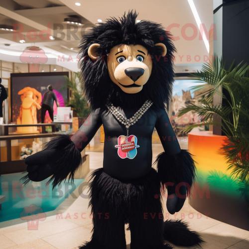 Personnage De Costume De Mascotte Redbrokoly De Lion Noir Habillé D... on Productcaster.