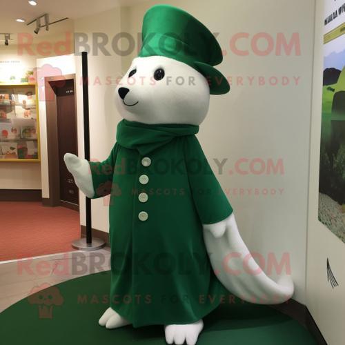 Costume De Mascotte Redbrokoly D'hermine Vert Forêt Habillé D'une J... on Productcaster.