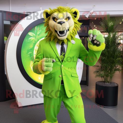 Personnage De Costume De Mascotte Redbrokoly De Smilodon Vert Citro... on Productcaster.