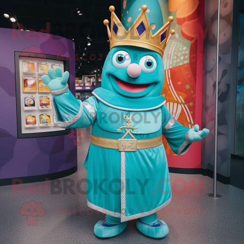 Personnage De Costume De Mascotte Redbrokoly Teal King Habillé D'un... on Productcaster.