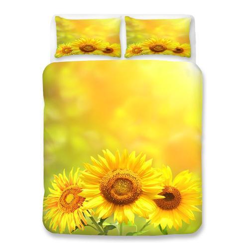 Les Tournesols Housse De Couette De Marque :1 Housse De Couette + 2... on Productcaster.