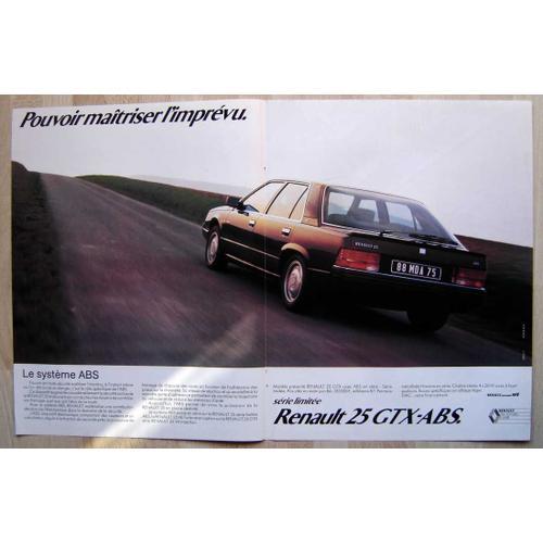 Publicité Papier - Voiture Renault 25 G T X - A B S De 1986 on Productcaster.